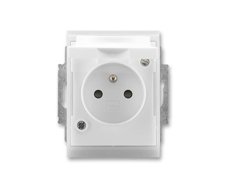 Zsuvka jednonsobn s ochr. kolkem, s clonkami, vkem, s drpky, IP44 ABB Element, Time 5518E-A02999 01 - bl/ledov bl