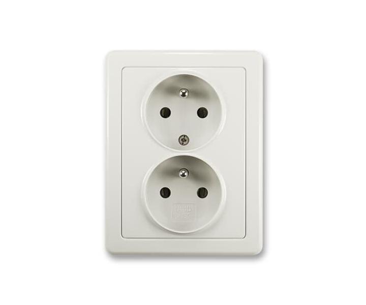 Zsuvka dvojnsobn s ochrannmi kolky ABB Swing 5512G-C02349 S1 - svtle ed