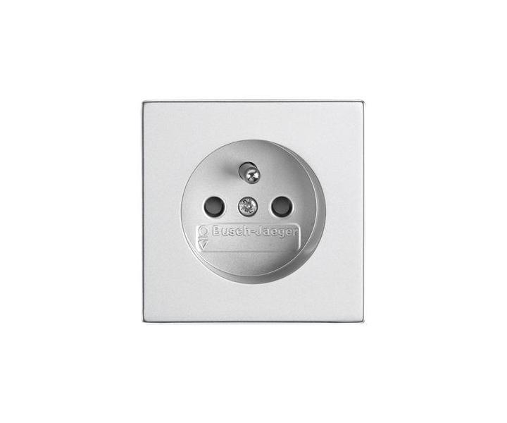 Zsuvka jednonsobn s ochrannm kolkem, s clonkami (typ 6619) ABB Future 6619B-A0635783 - hlinkov stbrn