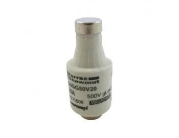 Pojistkov vloka Mersen A211508, velikost DII, gG, 20A, 500V - modr