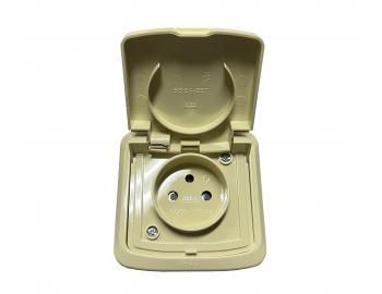 Z�suvka jednon�sobn� kompletn� ABB Tango 5518A-2999 C, IP44, s clonkami - slonov� kost