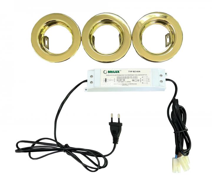 Sada halogenovch lamp Brilux 4905-3, 20 W - mosaz