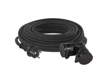 Venkovn prodluovac kabel 20 m / 2 zsuvky / ern / guma / 230 V / 1,5 mm2 Emos P0603