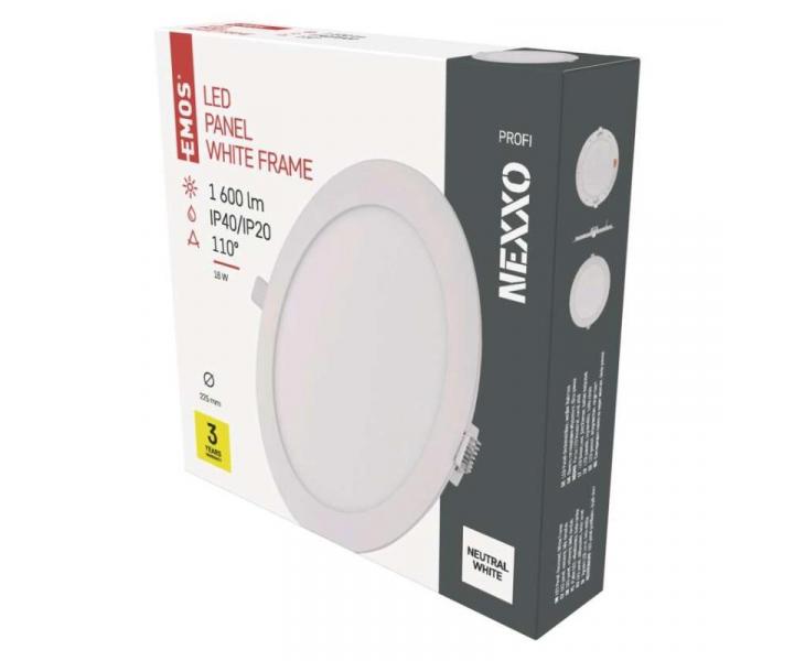 LED vestavn svtidlo NEXXO, kruhov, bl, 18W, neutrln bl Emos ZD1145