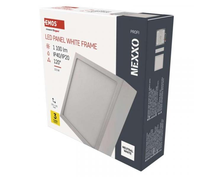 LED pisazen svtidlo NEXXO, tvercov, bl, 12,5W, neutrln bl Emos ZM6135