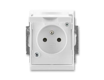Zsuvka jednonsobn s ochr. kolkem, s clonkami, vkem, s drpky, IP44 ABB Element, Time 5518E-A02999 03 - bl/bl