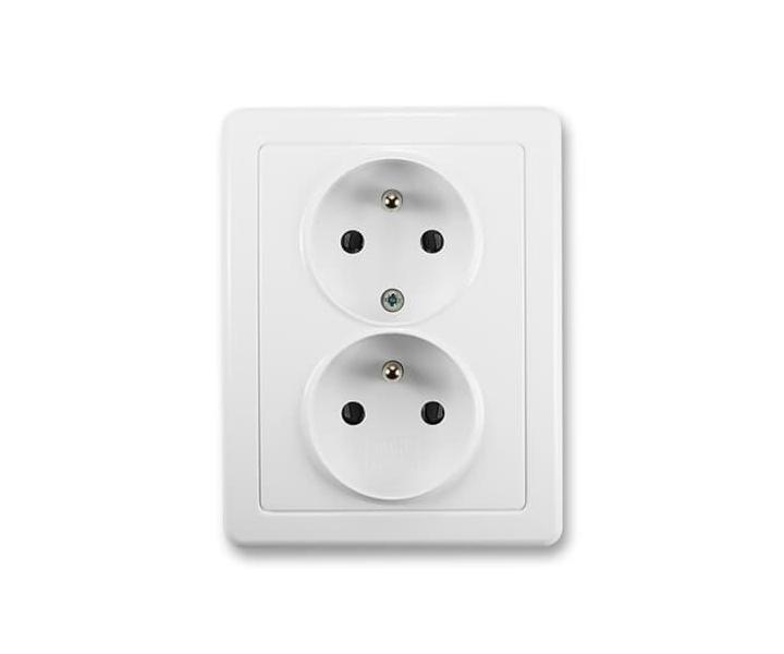Zsuvka dvojnsobn s ochrannmi kolky ABB Swing 5512G-C02349 B1 - jasn bl