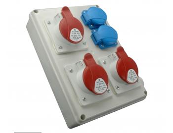 Zsuvkov rozvodnice na omtku SEZ ROS 1603, IP44, 3x zsuvka 1653+2x zsuvka 230V