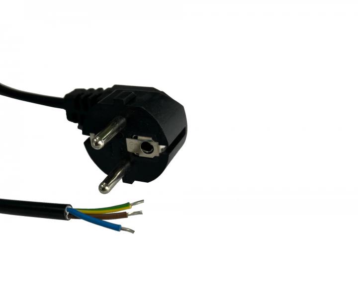Flexo PVC šňůra 853077-1-2/2, 3Gx0,75, úhlová vidlice, černá - 2 m