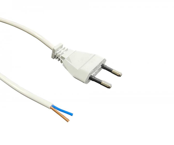 Flexo PVC ra 872078-3-1/2, 2x0,75, rovn vidlice, voln konec, bl - 2 m