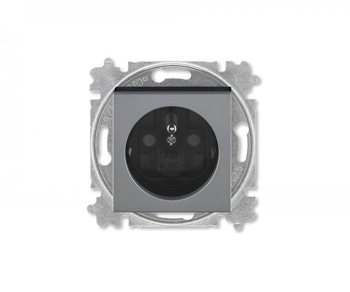 Zsuvka jednonsobn bez rmeku ABB Levit 6619H-A06357 69, IP40, ochrann kolk, clonky - ocelov/kouov ern