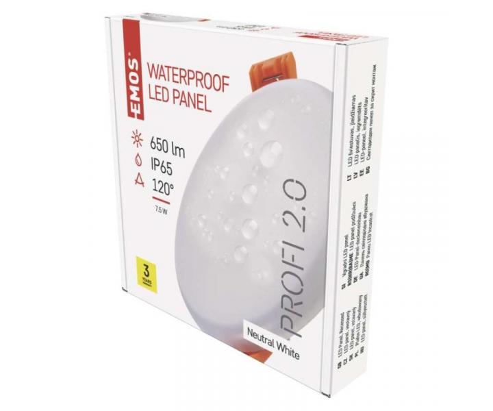 LED vestavn svtidlo VIXXO, kruhov, bl, 7,5W neut. bla, IP65 Emos ZV1122