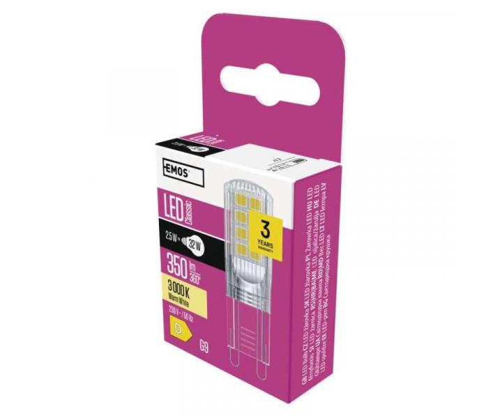 LED rovka Classic JC / G9 / 2,5 W (32 W) / 350 lm / tepl bl Emos ZQ9535
