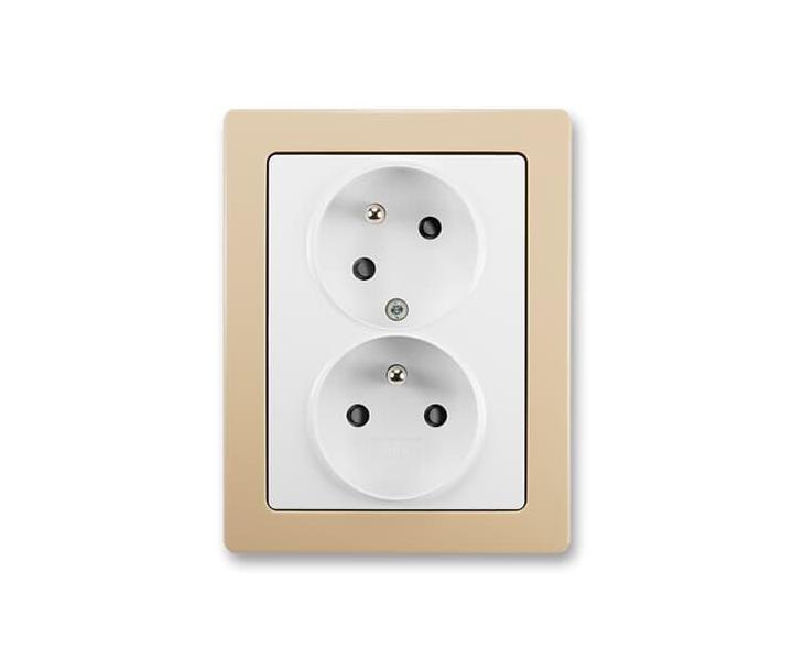 Zsuvka dvojnsobn s ochr. kolky, s clonkami, s natoenou dutinou ABB Swing 5513J-C02357 B1C3 - jasn bl/mocca