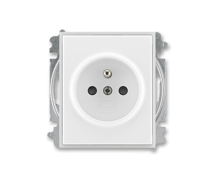 Zsuvka jednonsobn s ochrannm kolkem, s clonkami (typ 6619) ABB Element 6619E-A06357 01 - bl / ledov bl