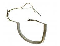 Flexo telefonní PVC kroucená šňůra MT 4-22S-6 B, vidlice, bílá, 1,15 m - II. jakost - pošpiněné