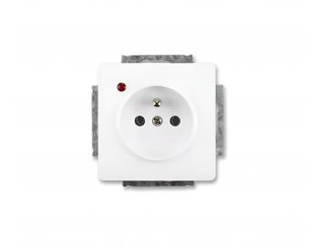 Z�suvka jednon�sobn� s p�ep�ovou ochranou ABB Swing 5598G-A02349 B1, optick� signalizace - jasn� b�l�