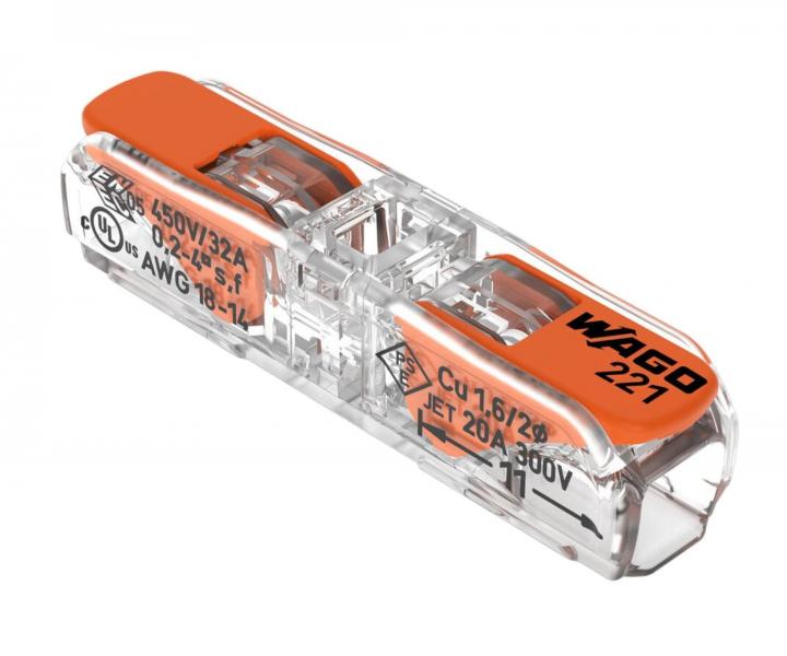 Svorka s pkou spojovac inline Wago 221-2411 - 2x4 mm2