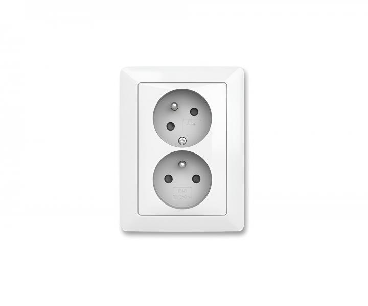 Zsuvka dvojnsobn bezroubov ABB Zoni 5513T-C02157 240, pootoen, s clonkami, ochrann kolky - matn bl