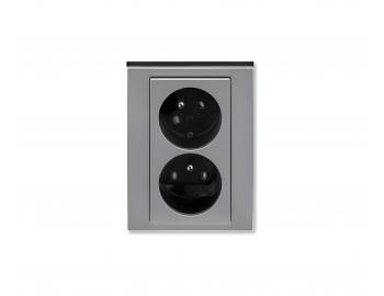 Z�suvka dvojn�sobn�, s clonkami, s nato�enou dutinou ABB Levit 5513H-C02357 69 - ocelov�/kou�ov� �ern�