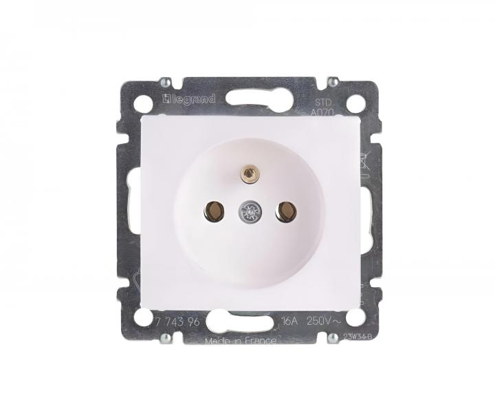 Z�suvka jednon�sobn� Legrand Valena, IP20, ochrann� kol�k - b�l�