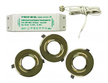 Sada vestavnch halogenovch svtidel Rendl SHP3216/Z, G4, 220-240 V, 3x 20 W - zlat
