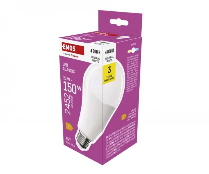 LED rovka Emos Classic A80, E27, 20 W (150 W), neutrln bl
