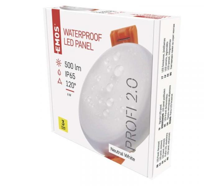 LED vestavn svtidlo VIXXO, kruhov, bl, 6W neut. bla, IP65 Emos ZV1112