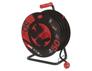 Venkovn prodluovac kabel na bubnu 50 m / 4 zs. / ern / guma-neopren / 230V / 2,5 mm2 Emos P084503