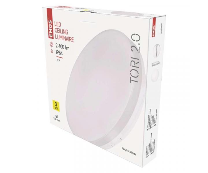 LED pisazen svtidlo TORI, kruhov bl 24W neutrln b., IP54 Emos ZM4322