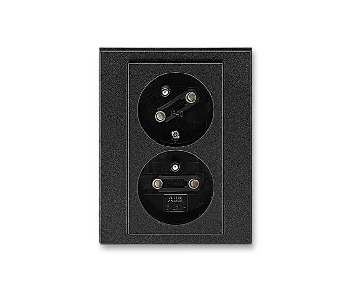 Zsuvka dvojnsobn s ochr. kolky, s clonkami, s natoenou dutinou ABB Levit 5513H-C02357 63 - onyx/kouov ern