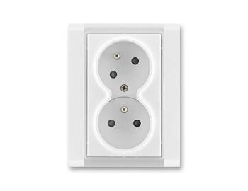 Zsuvka dvojnsobn chrnn s clonkami, bezroub. svorky ABB Time 5513F-C02357 01 - bl/ledov bl