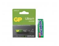 Alkalick baterie GP Ultra Plus AAA (LR03) - 4 ks + vkaky Mentos zdarma