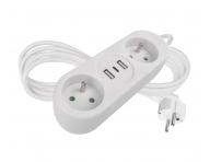 Prodluovac kabel Emos P0211E, 2x zsuvka, 2x USB-A, 1x USB-C, bl, 1,4 m