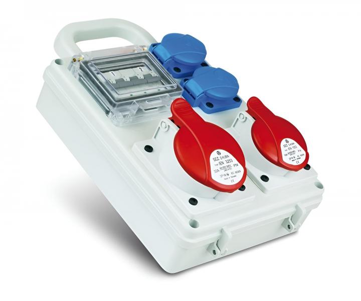 Zsuvkov rozvodnice s drkem SEZ ROS-I 1603 D, IP44, 1x3253, 1x1653, 2x230 V