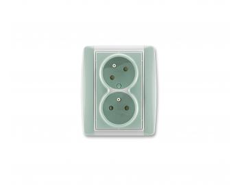 Z�suvka dvojn�sobn� ABB Element-Time 5513E-C02357 22, pooto�en� - ag�ve/ledov� b�l�