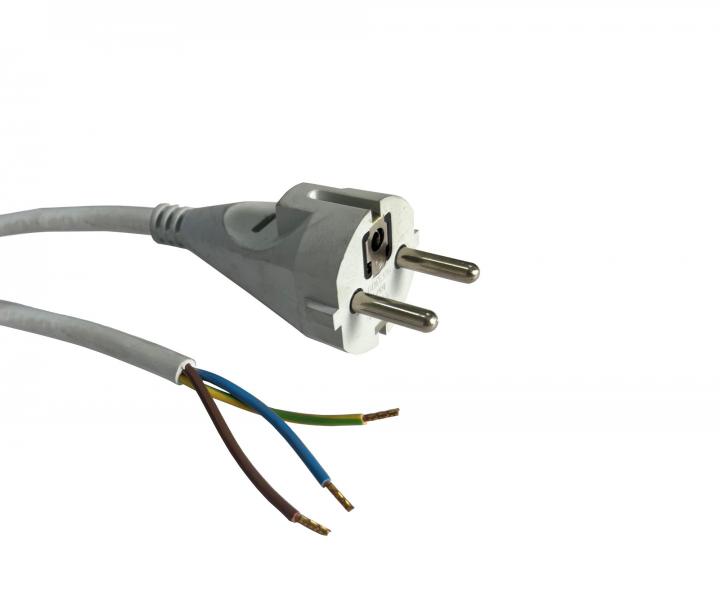 Flexo PVC šňůra 863109-3-56/10, 3Gx1, dutinky, rovná vidlice, bílá, 10 m - II. jakost - pošpiněné