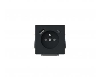 Jednonsobn zsuvka s USB ABB Future 2CKA002017A1919, kolk, clonky, USB-A/C - mechov ern