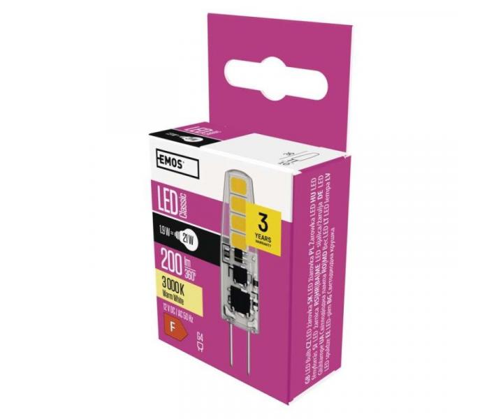 LED rovka Classic JC / G4 / 1,9 W (21 W) / 200 lm / tepl bl Emos ZQ8620
