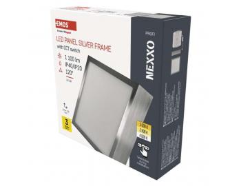 LED pisazen svtidlo NEXXO, tvercov, stbrn, 12,5W, se zmnou CCT Emos ZM6233