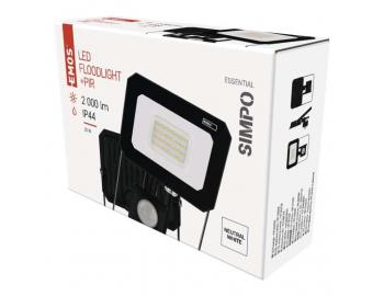 LED reflektor SIMPO s pohybovm idlem, 20 W, ern, neutrln bl Emos ZS2323
