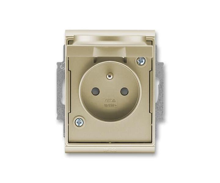 Zsuvka jednonsobn s ochr. kolkem, s clonkami, vkem, s drpky, IP44 ABB Element, Time 5518E-A02999 33 - ampask