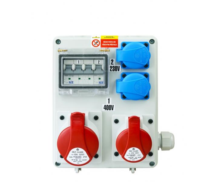 Zsuvkov rozvodnice 1x3253+1x1653+2x230 V, jitn, IP 44 SEZ ROS-I 1603