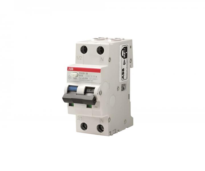 Chrni s jistiem Compact 1+N ABB DS201 B16 A30, 16A, charakteristika B, 30mA, A, 6kA
