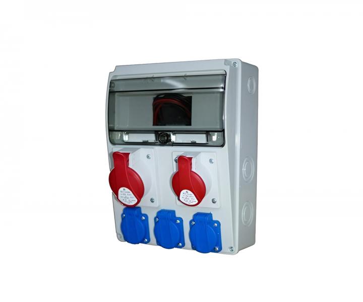 Stavebn penosn rozvad U.H.TED Beryl, IP44, 1x32A 5-pl, 1x16A 5-pl, 3x220V, 11 modul (1x11)