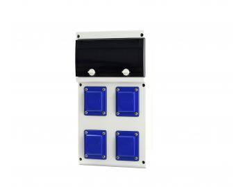 Zsuvkov rozvodnice s jitnm Scame 632.2222-004, IP54, 4x zsuvka 230 V, jitn 4xB16/1