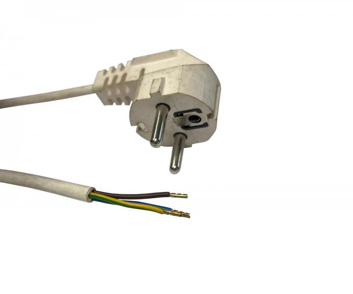 Flexo PVC šňůra 863157-3-54/5, 3Gx1,5, dutinky, úhlová vidlice, bílá, 5 m - II. jakost - pošpiněné