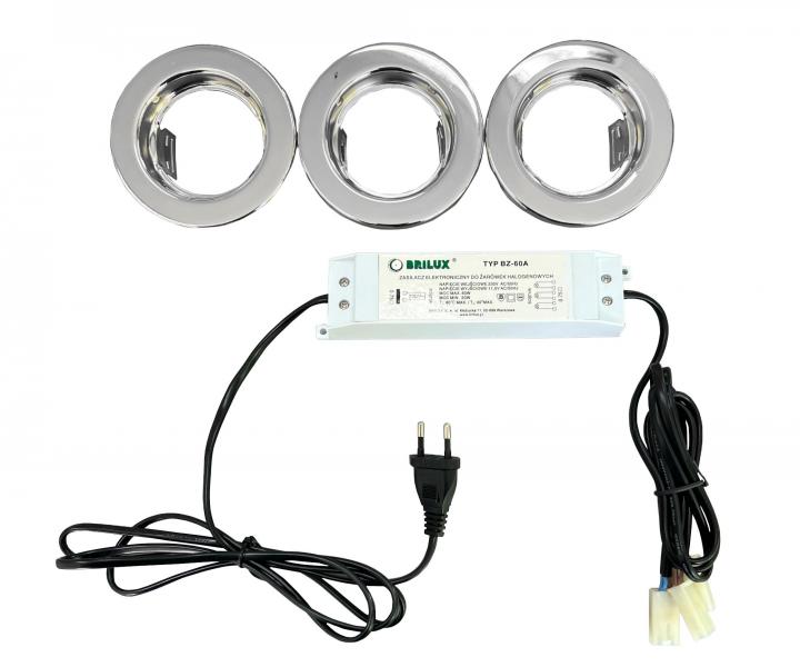Sada halogenovch lamp Brilux 4905-3, 20 W - chrom