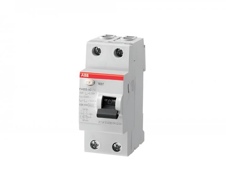 Proudov chrni ABB FH202 A-25/0,03, 2-ply, 25A, 6kA