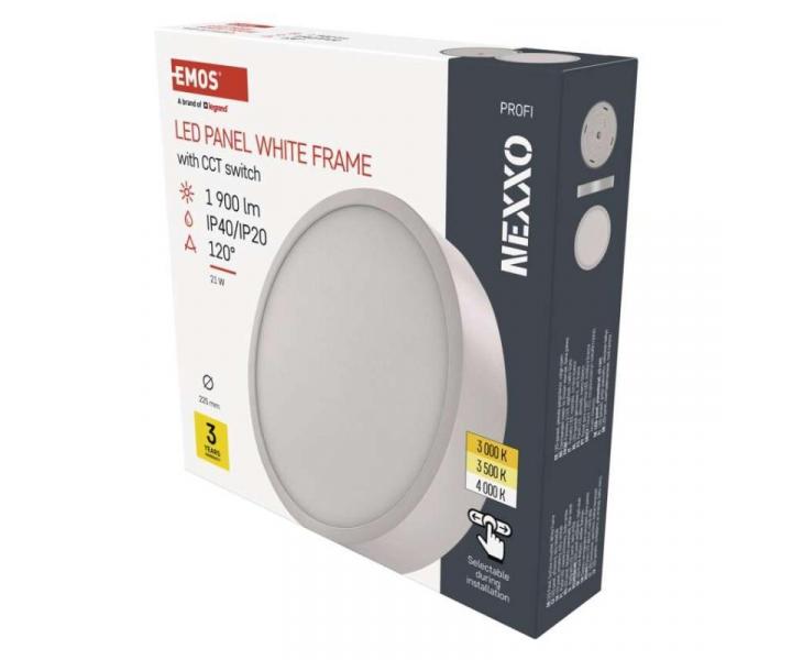 LED pisazen svtidlo NEXXO, kruhov, bl, 21W, se zmnou CCT Emos ZM5143